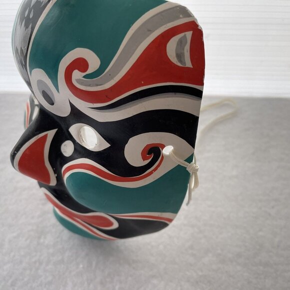 Masquerade Paper Mache Mask Hand Painted Peking Beijing Opera Green Red Chinese - Picture 13 of 14